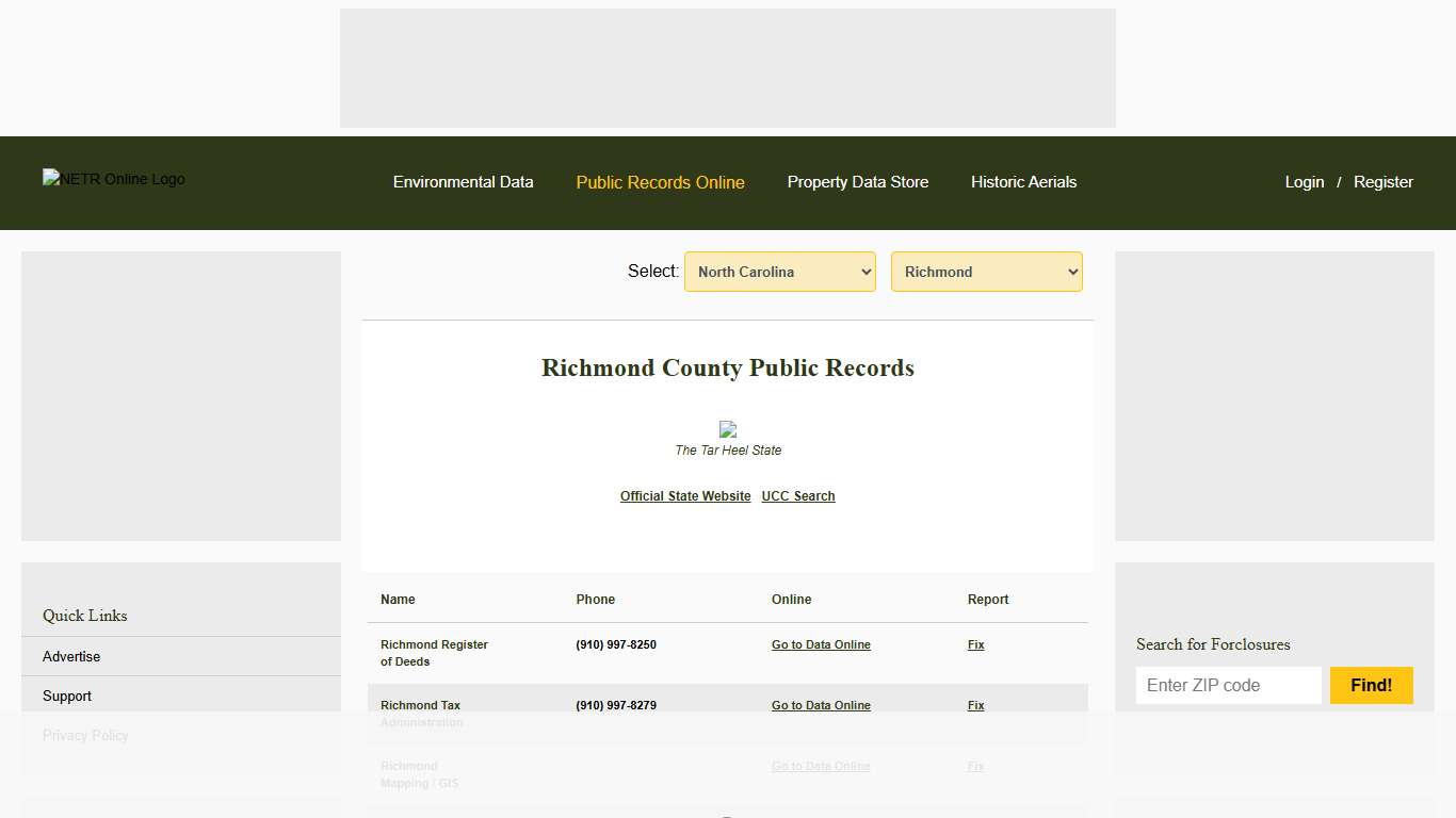 NETR Online • Richmond • Richmond Public Records, Search Richmond Records, Richmond Property Tax, North Carolina Property Search, North Carolina Assessor
